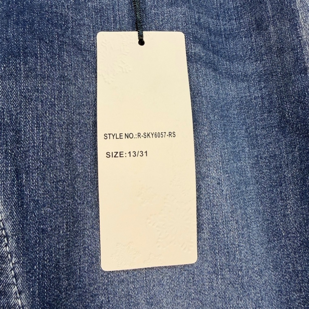 Sky Premium Collection Low Rise Bootcut Jeans Rhinestone Heart Wings Blue 13/31 - Picture 3 of 8